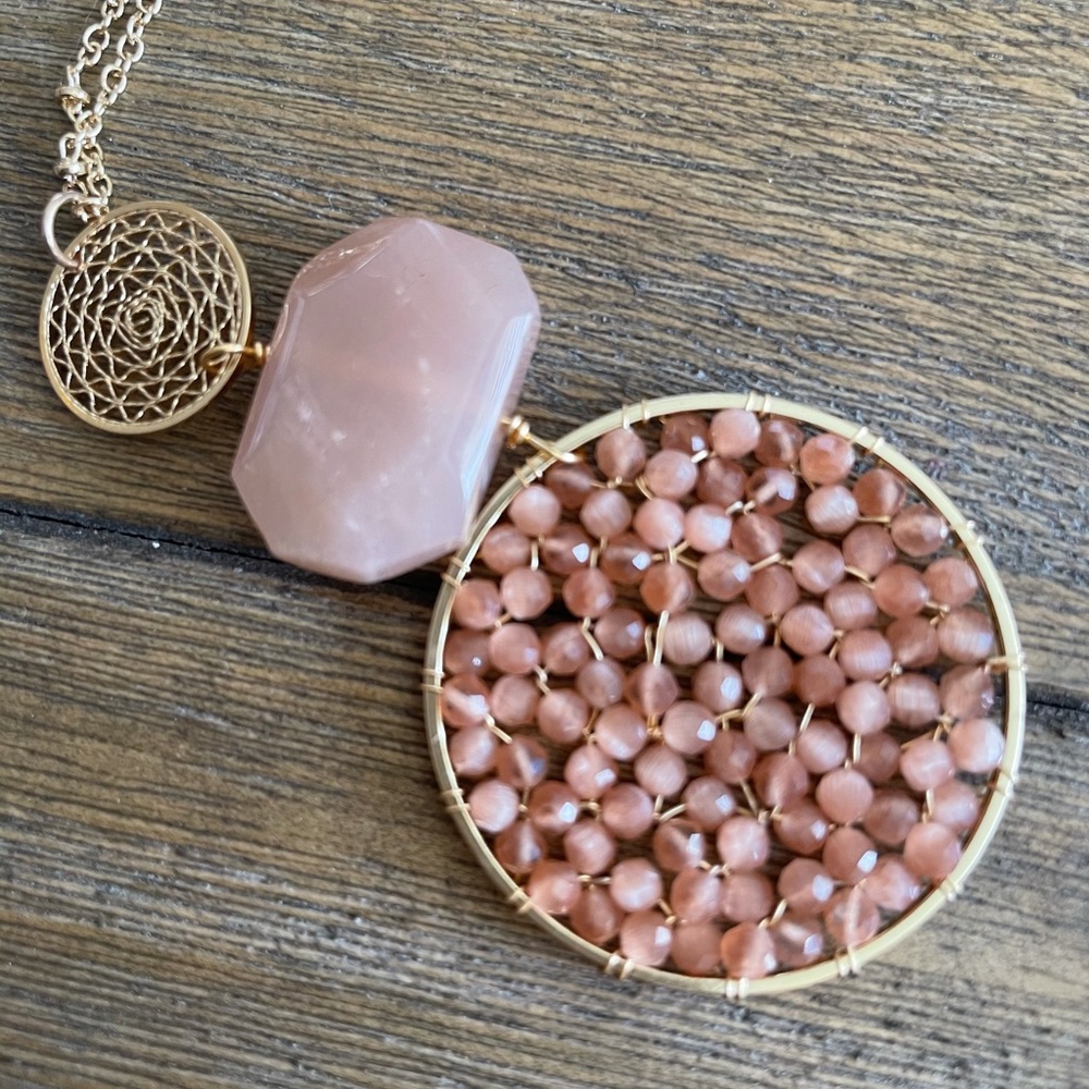 Necklace with genuine stones. 13” drop.